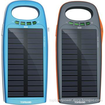 Solar Charger with 1100mAh Capacity, and 4 LED Capacity Indicators.